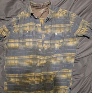 Kuhl Men's Casual Button Down Shirt - Yellow and Gray Plaid